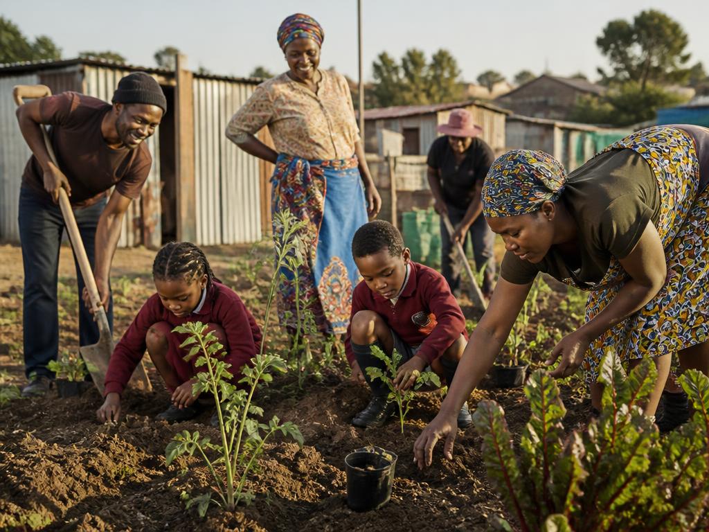 Community workers collaborating on a grassroots project together